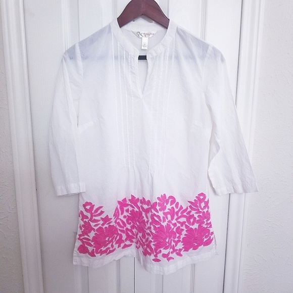 Floral Tunic Peasant Blouse - Picture 2 of 8